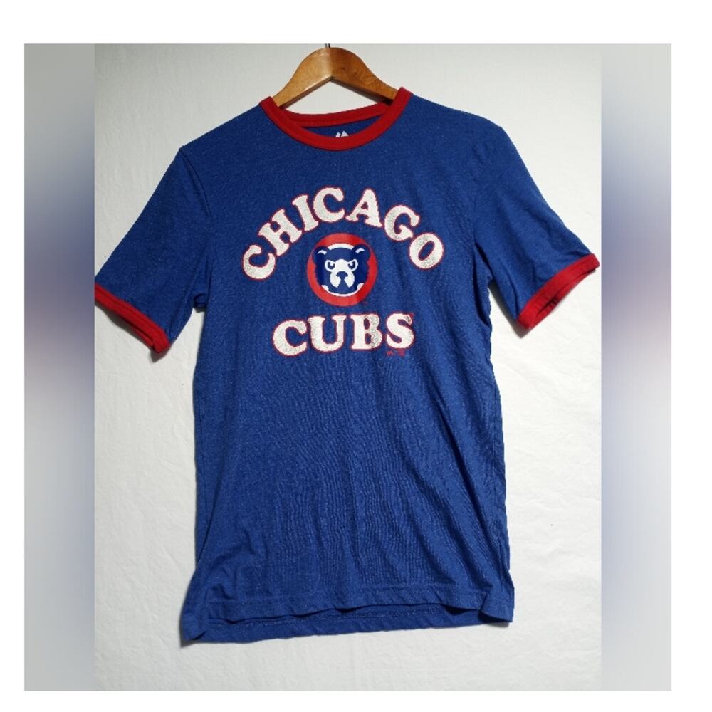 Majestic Chicago Cubs Men's T-Shirt Size Small Blue Red and White